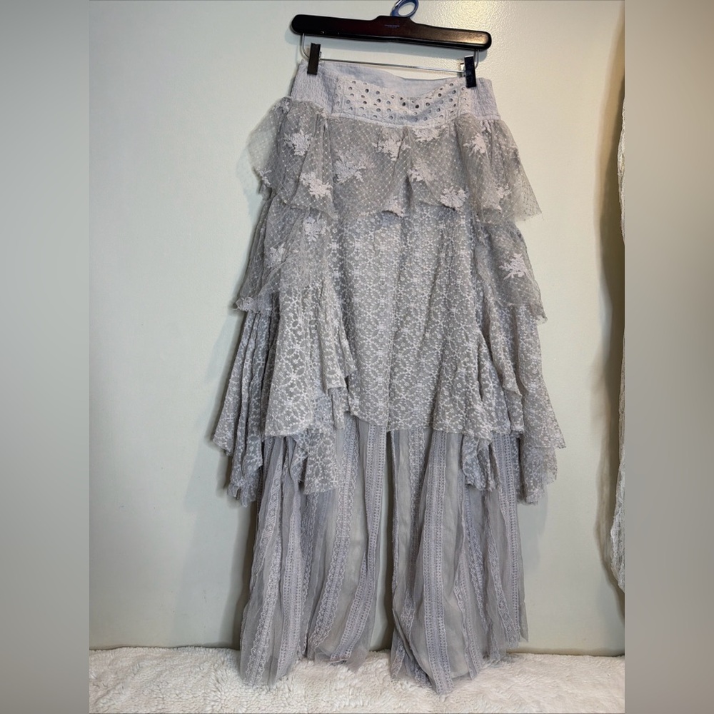 Free People FP ONE Florence Tiered Ruffles Fairy Lace Ethereal Pants XS - Picture 4 of 8